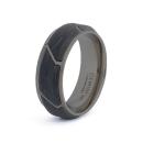 8 mm schwarzer Titanring mit geschmiedetem Carbon-Finish - Carus Black